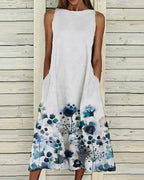 Aurelie - Midi zomerjurk met bloemenprint dames