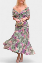 Clémence - Elegante midi jurk met off-shoulder dames
