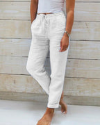 Giorgia - Casual cropped leisure broek met trekkoord dames