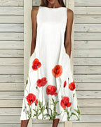 Aurelie - Midi zomerjurk met bloemenprint dames
