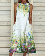 Aurelie - Midi zomerjurk met bloemenprint dames