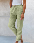 Giorgia - Casual cropped leisure broek met trekkoord dames