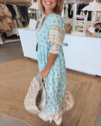Maëlle - Maxi boho jurk met V-hals en bloemenprint dames