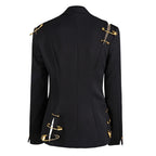 Klassieke blazer dames van katoen en polyester met lange mouwen 2