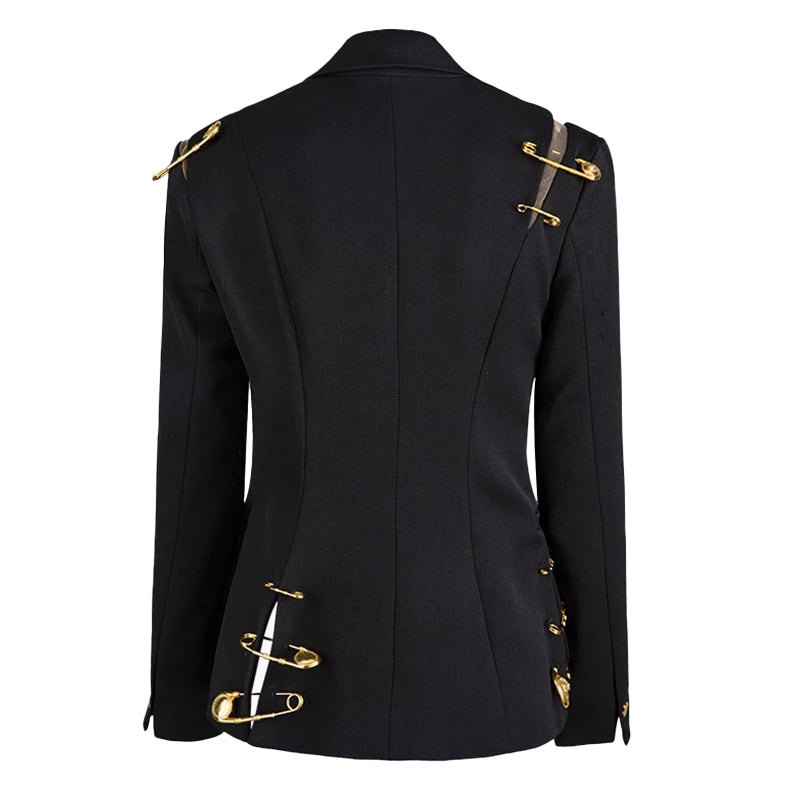 Klassieke blazer dames van katoen en polyester met lange mouwen 2