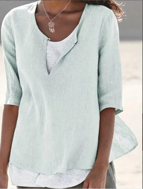 Carlotta - Casual zomerse blouse met gelaagd ontwerp dames