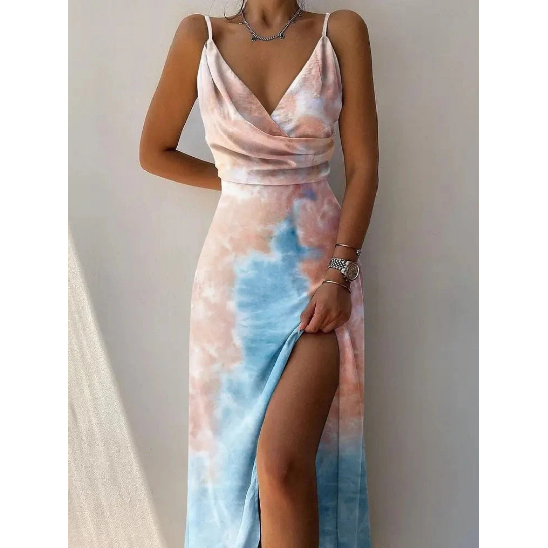 Margaux - Maxi zomerjurk met wikkelontwerp en dunne bandjes dames