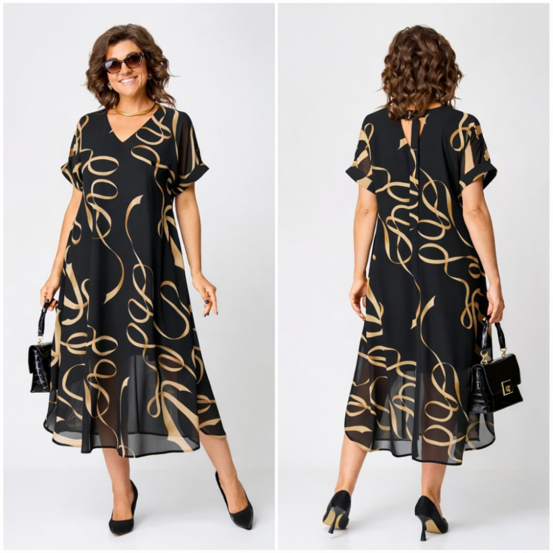 Valentine - Elegante zomerjurk met swirlprint dames