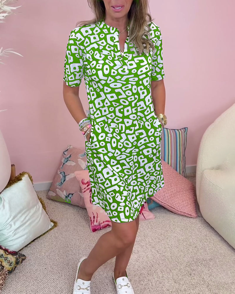 Chloane - Midi jurk met print en V-hals dames