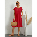 Valeria - Elegante zomerse midi jurk met korte mouwen dames