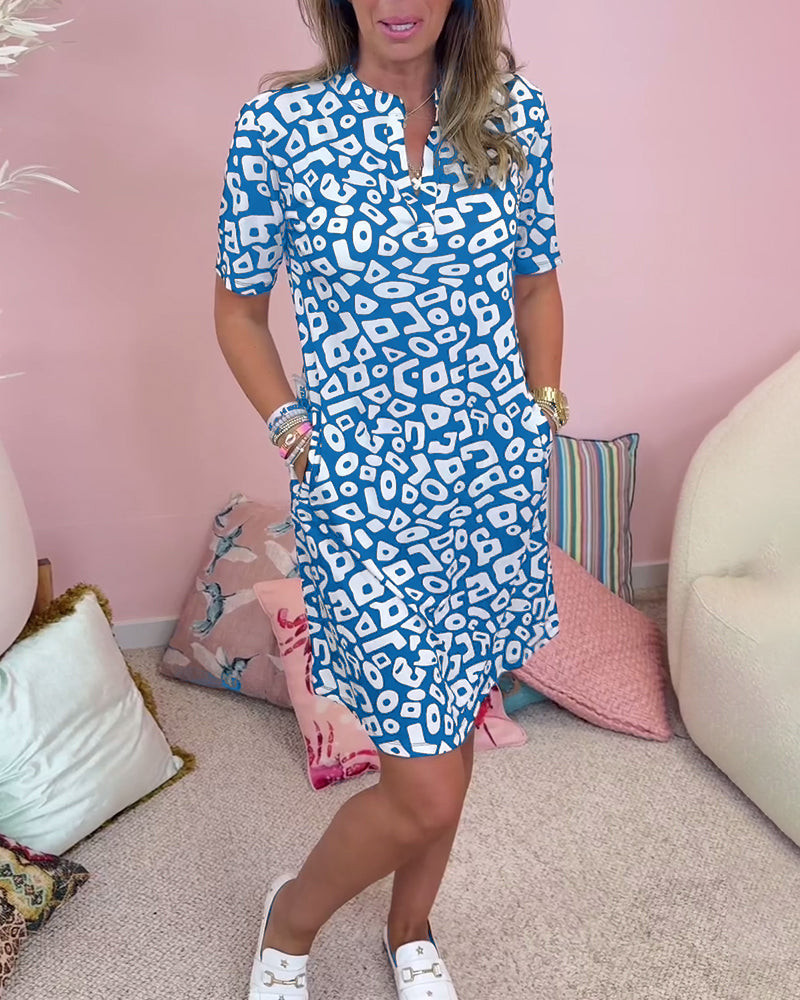 Chloane - Midi jurk met print en V-hals dames