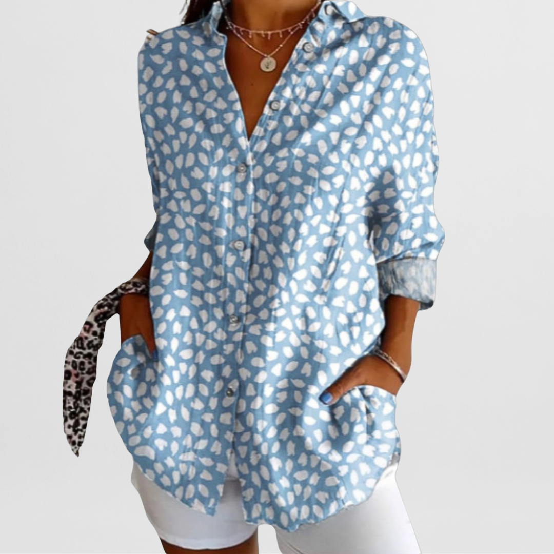 Lucienne - Vintage gebloemde zomerblouse dames