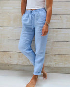 Giorgia - Casual cropped leisure broek met trekkoord dames