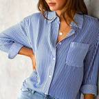 Noemie - Zomerblouse met strepen en lange mouwen dames
