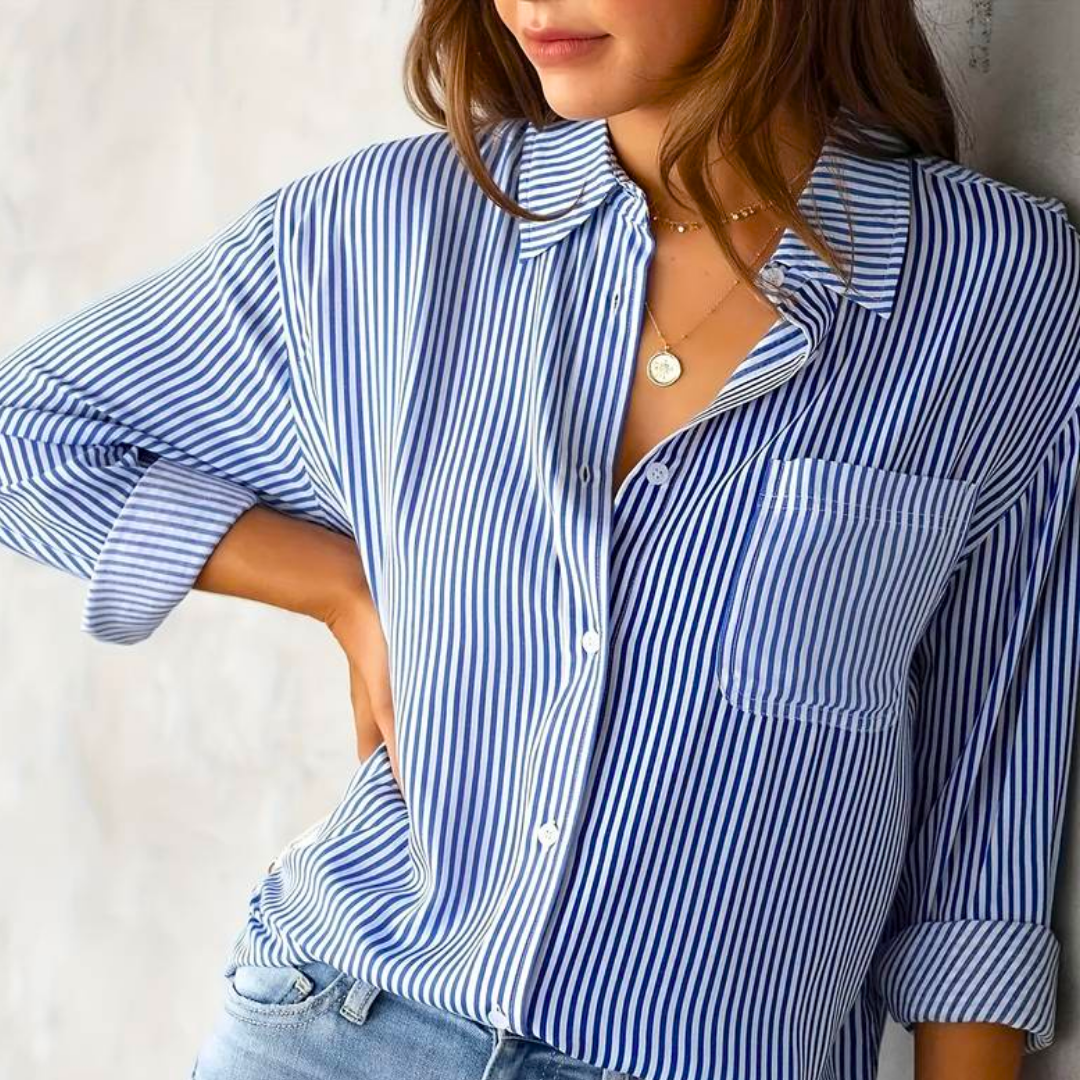 Noemie - Zomerblouse met strepen en lange mouwen dames