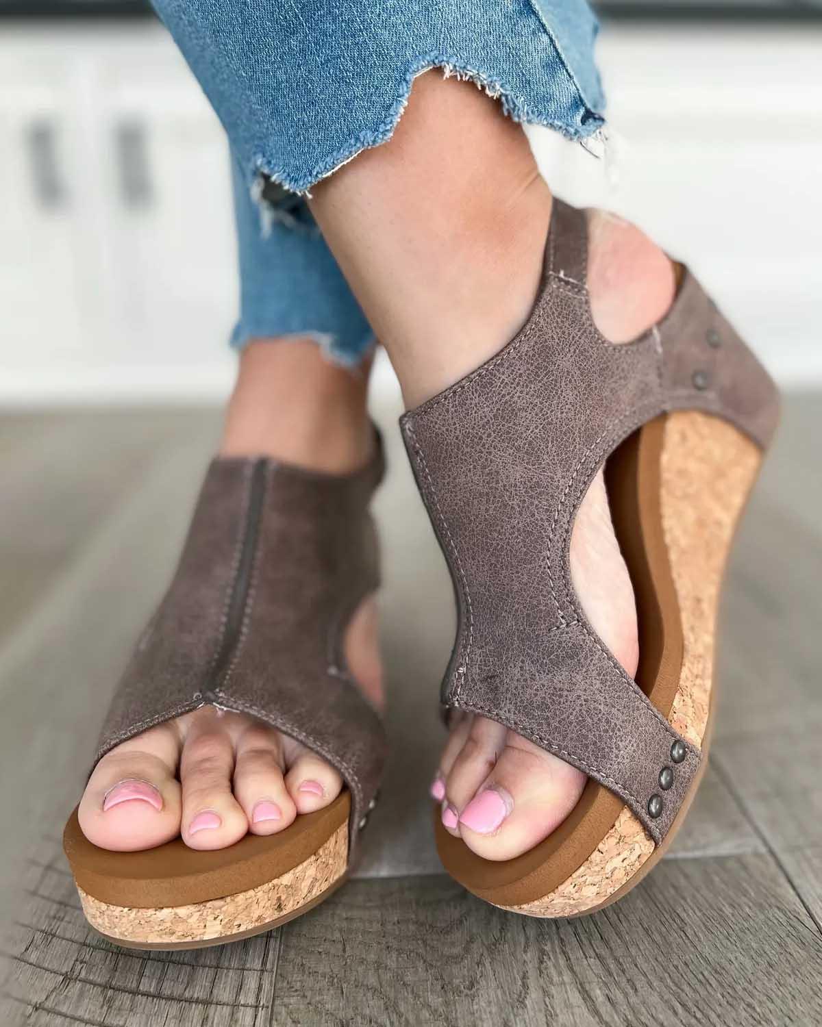 Coline - Sandalen met sleehak dames