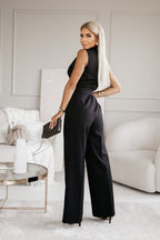 Chique jumpsuit dames mouwloos met ceintuur