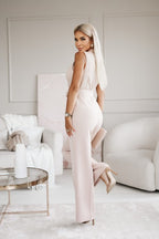 Chique jumpsuit dames mouwloos met ceintuur