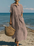 Aurélie - Elegante zomerse blousejurk met knopen dames