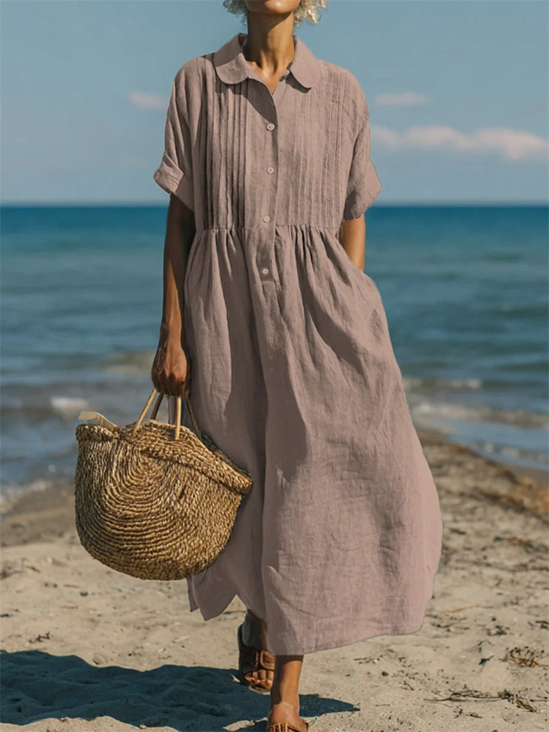 Aurélie - Elegante zomerse blousejurk met knopen dames