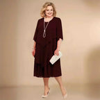 Elegante cocktailjurk dames midi voor bruiloft en gala