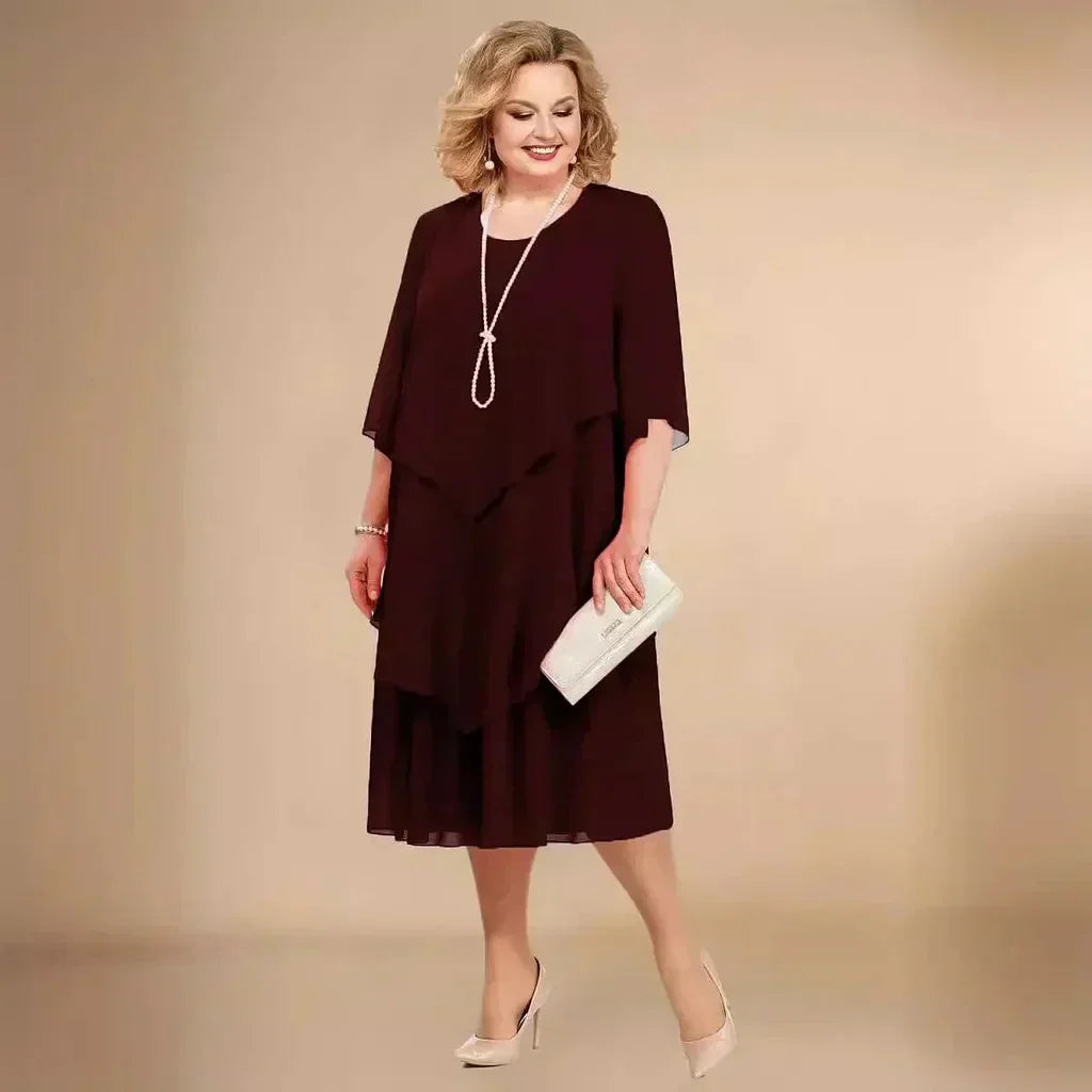 Elegante cocktailjurk dames midi voor bruiloft en gala