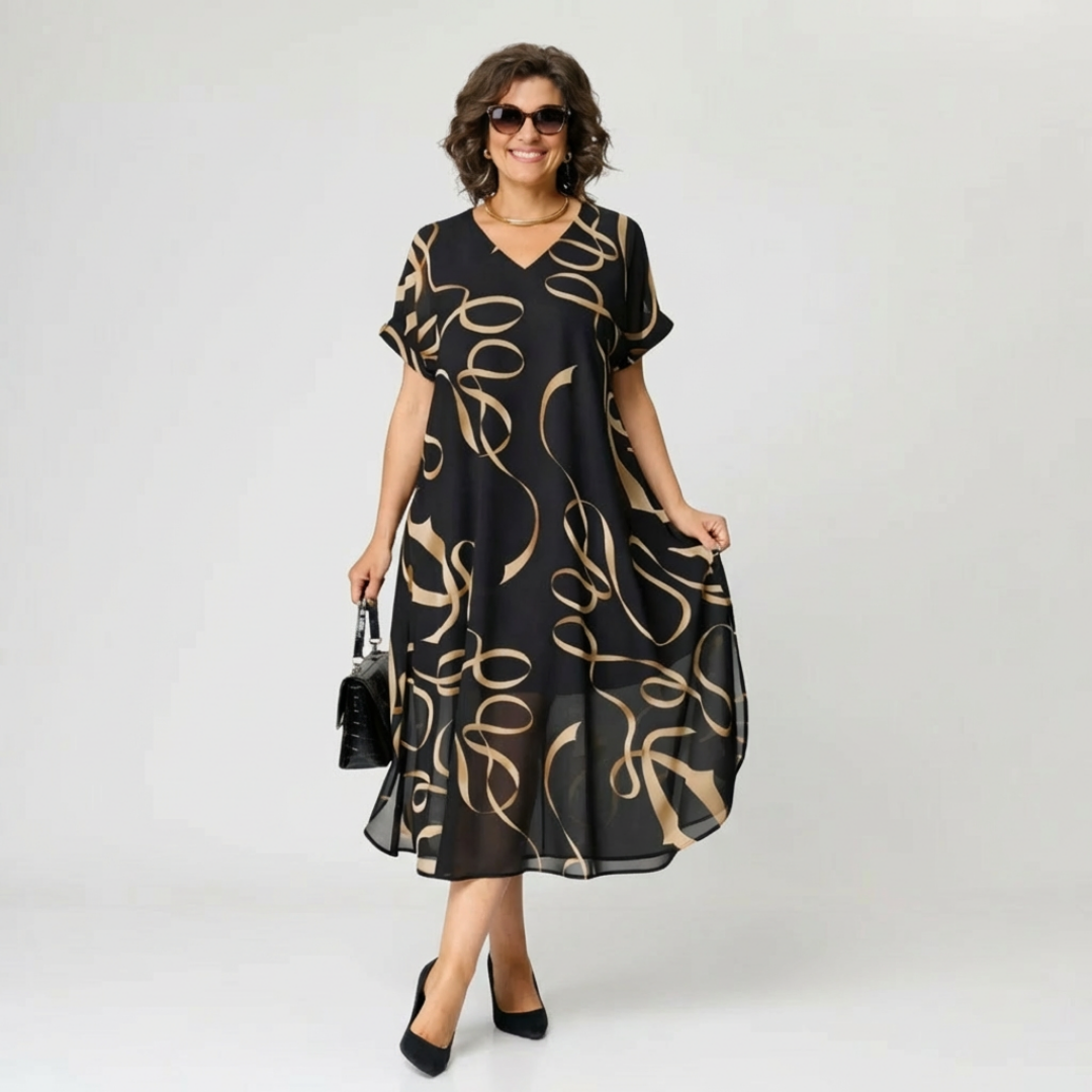 Valentine - Elegante zomerjurk met swirlprint dames