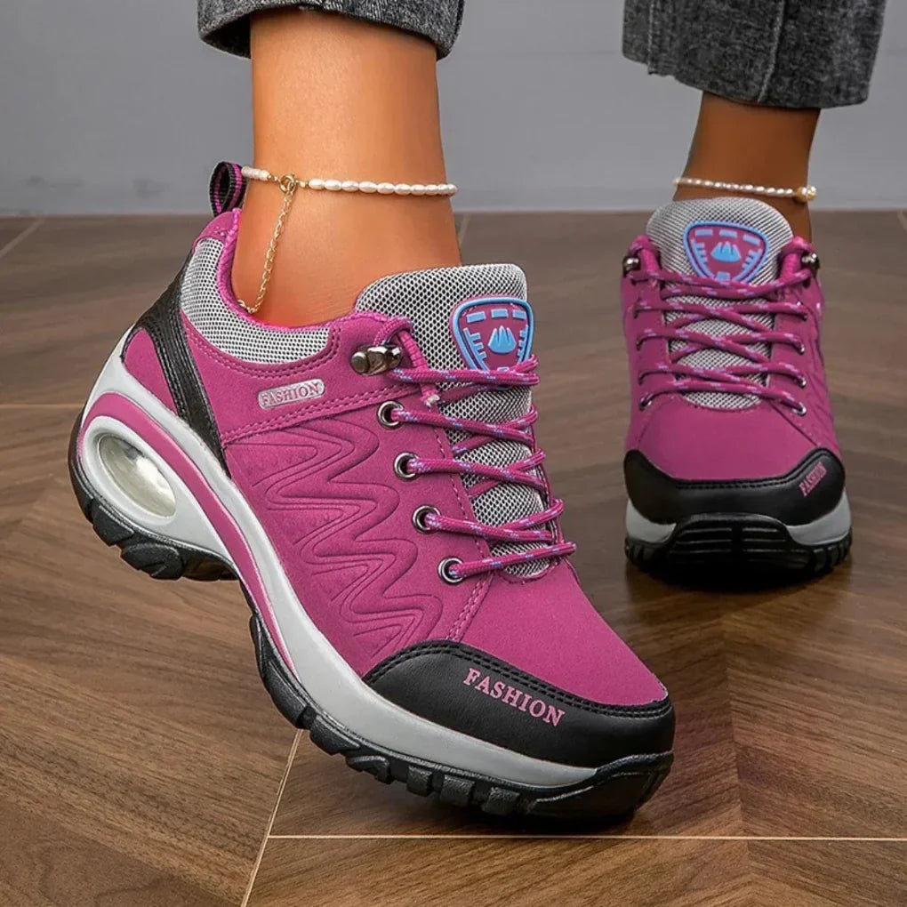 Waterafstotende wandelschoenen dames met antislipzool, veters en lichtgewicht constructie 2