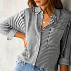 Noemie - Zomerblouse met strepen en lange mouwen dames