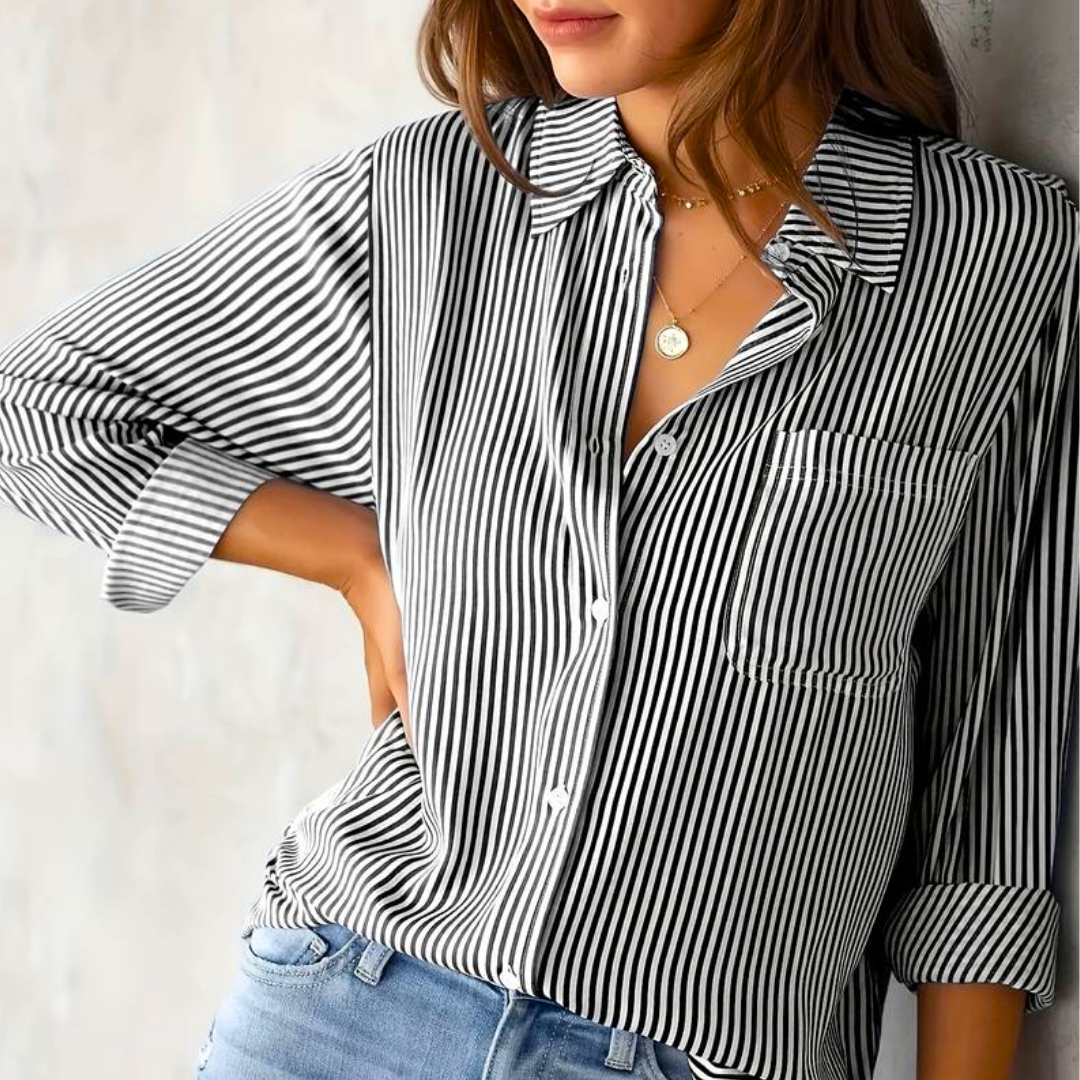 Noemie - Zomerblouse met strepen en lange mouwen dames