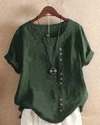 Federica - Zomerse blouse met korte mouwen en ronde hals dames
