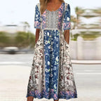 Anaïs - Bohemian midi zomerjurk met print dames