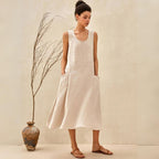 Juliette - Midi zomerjurk met ronde hals dames