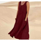 Juliette - Midi zomerjurk met ronde hals dames