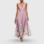 Eugénie - Zomerse maxi jurk met V-hals dames