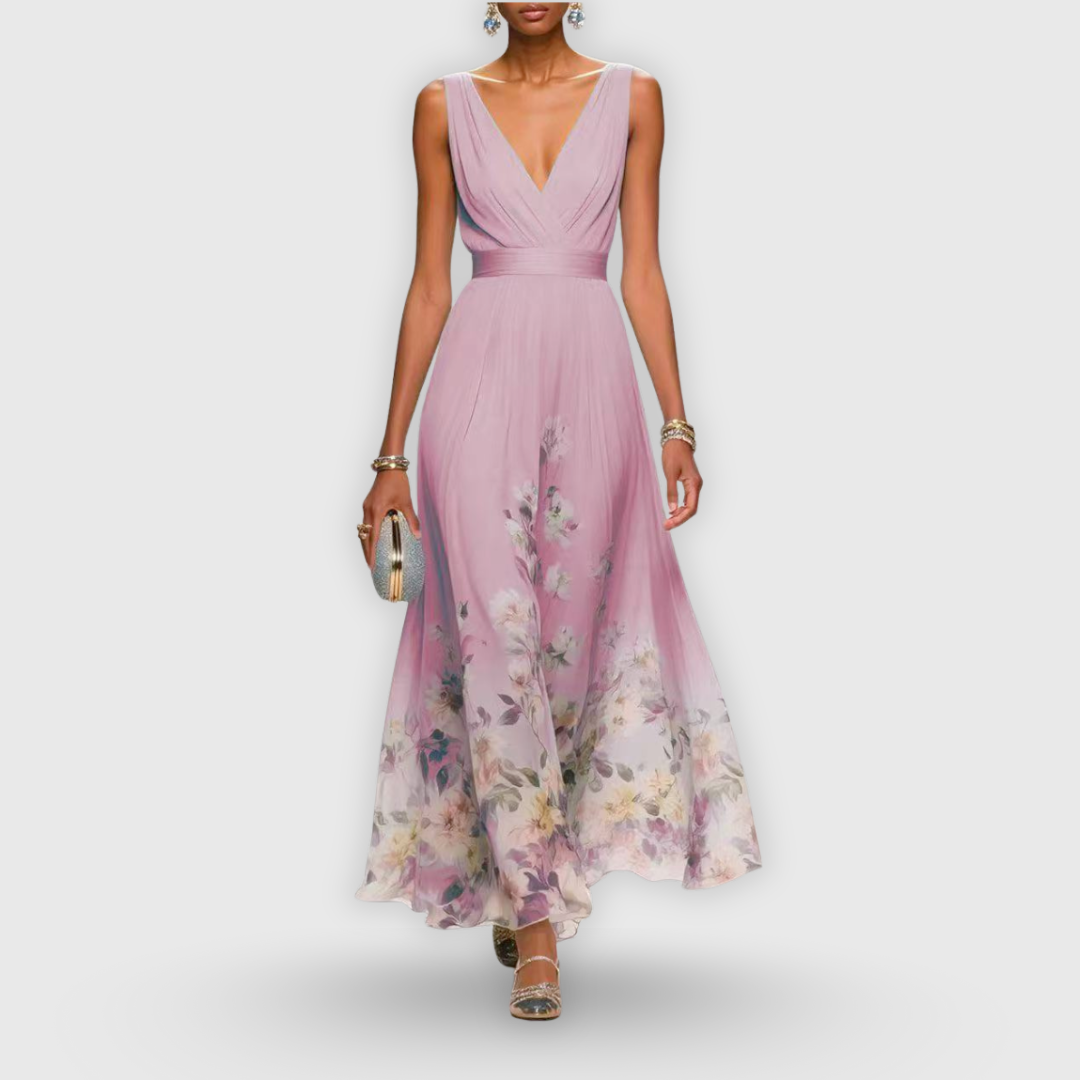 Eugénie - Zomerse maxi jurk met V-hals dames