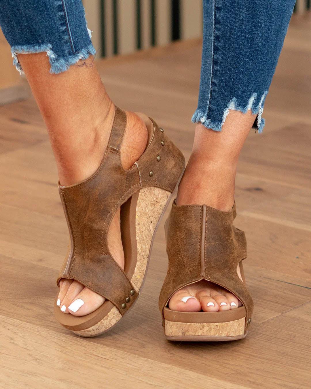 Coline - Sandalen met sleehak dames