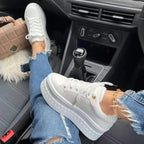Chunky sneakers dames met dikke zool en vetersluiting 2