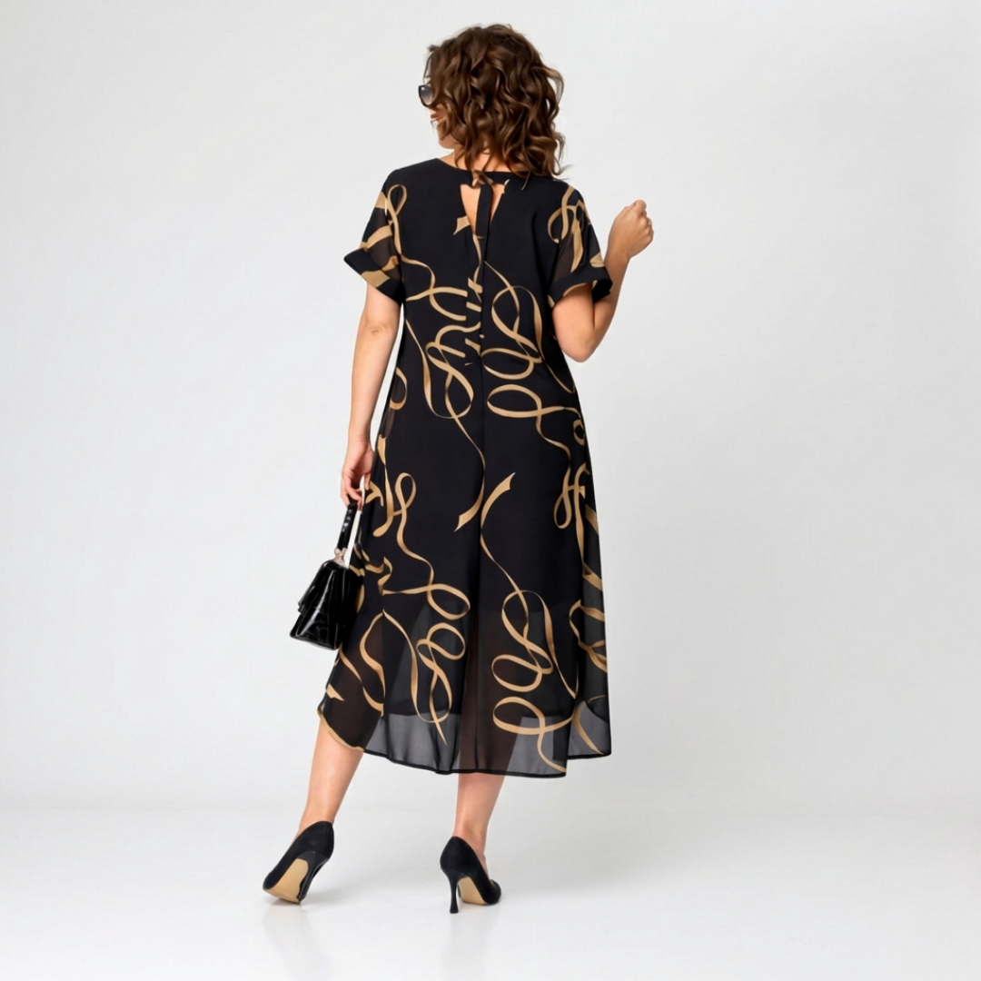 Valentine - Elegante zomerjurk met swirlprint dames