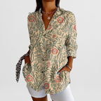 Lucienne - Vintage gebloemde zomerblouse dames