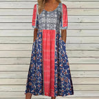 Anaïs - Bohemian midi zomerjurk met print dames
