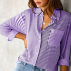 Noemie - Zomerblouse met strepen en lange mouwen dames