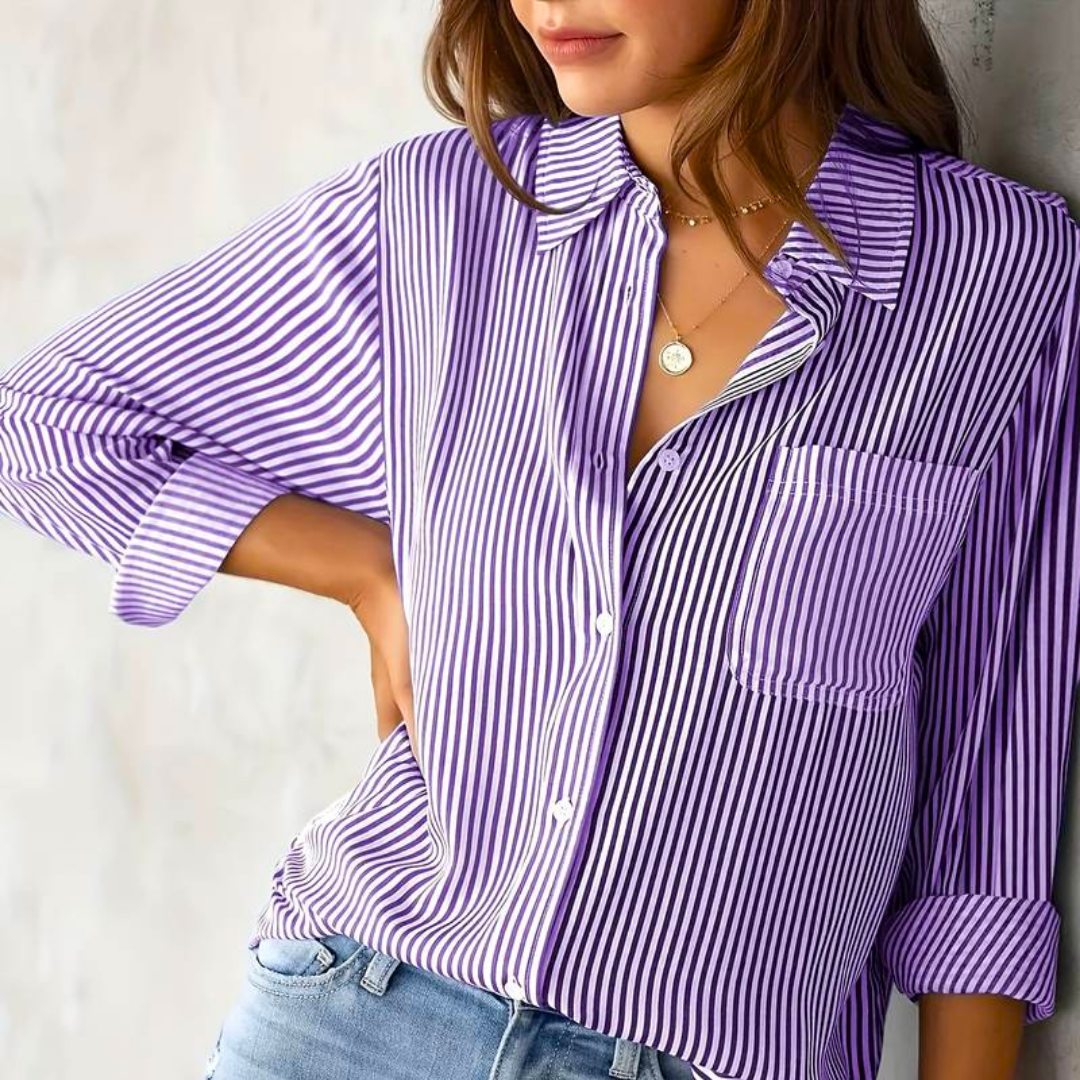 Noemie - Zomerblouse met strepen en lange mouwen dames