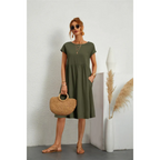 Valeria - Elegante zomerse midi jurk met korte mouwen dames
