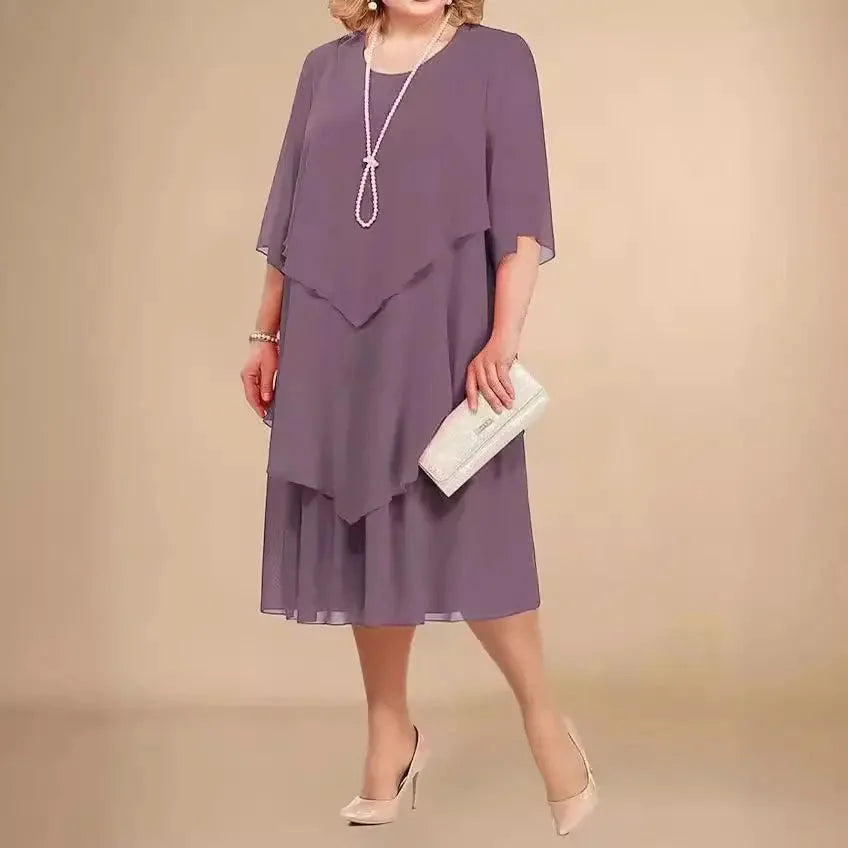 Elegante cocktailjurk dames midi voor bruiloft en gala