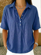 Honorine - Casual overhemdblouse met knoopkraag dames