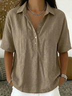 Honorine - Casual overhemdblouse met knoopkraag dames