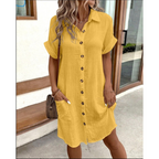 Estelle - Zomer blousejurk met knoopsluiting dames