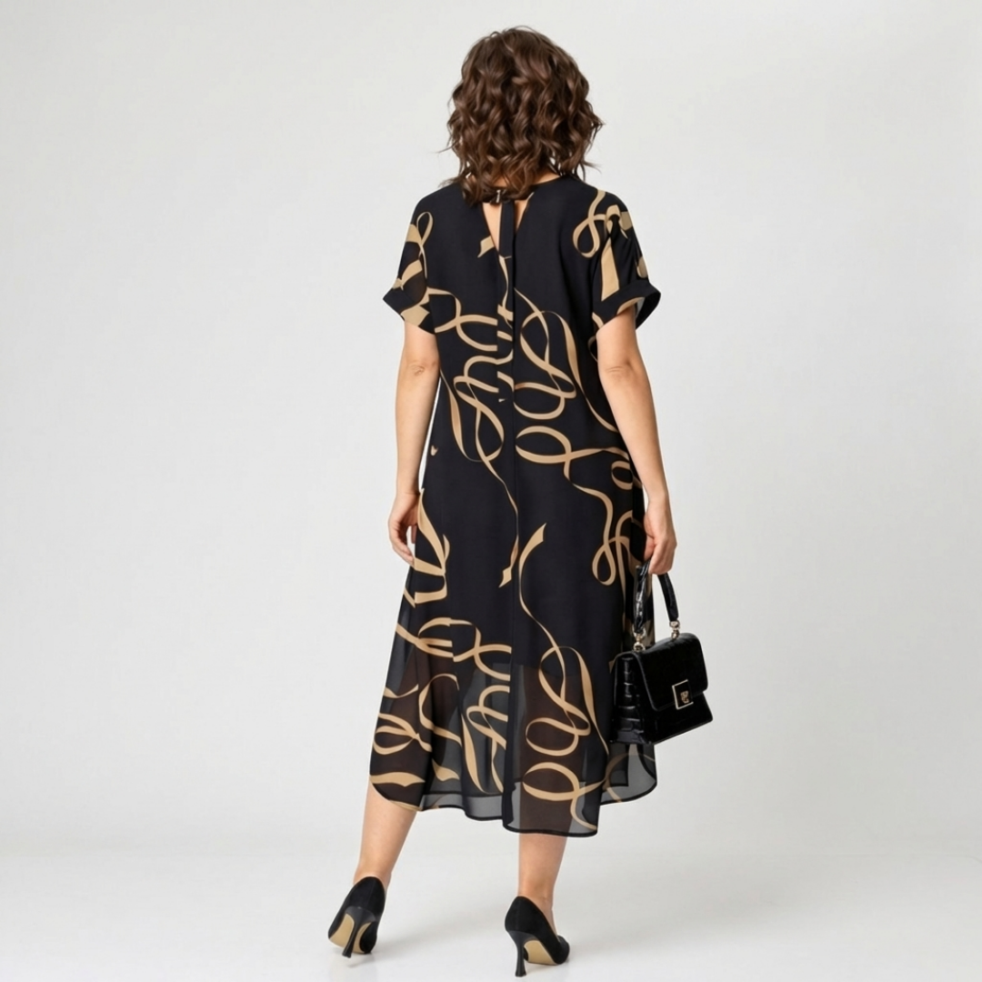 Valentine - Elegante zomerjurk met swirlprint dames