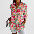 Lucienne - Vintage gebloemde zomerblouse dames